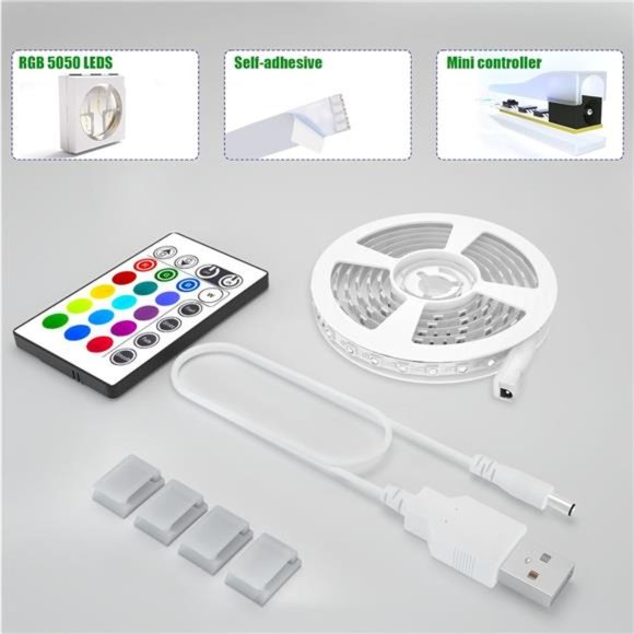 Tv Led Backlight,8.2ft Led Strip Lights for 40-60in Tv,USB Powered Tv Lights kit - Picture 2 of 6